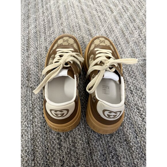 Gucci GG Supreme Beige & Brown Sneakers Made In Italy - Picture 2 of 11